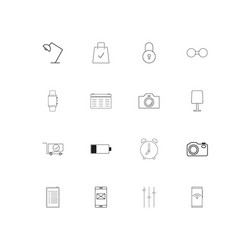 Devices linear thin icons set outlined simple vector