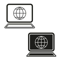 global online access laptops internet navigation vector image