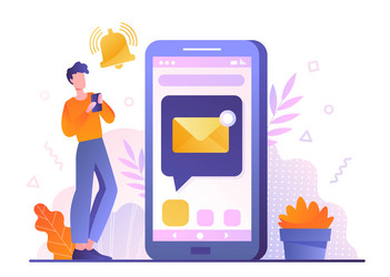 Man with Smartphone Message vector image
