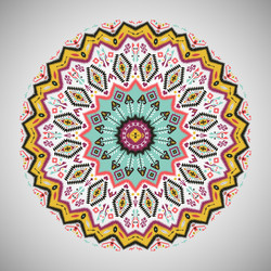 ornamental round geometric pattern in aztec style vector image