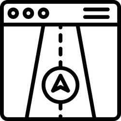 Road map application icon location vector