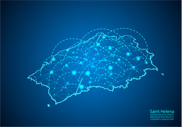 saint helena map with nodes linked by lines vector image