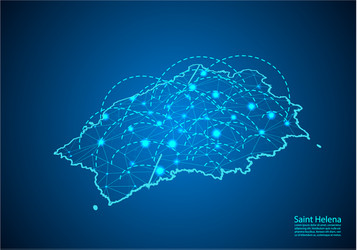 saint helena map with nodes linked by lines vector