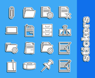 set line blank notebook and pencil with eraser vector image