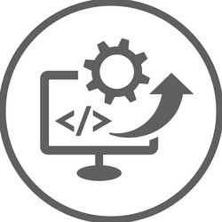 software code coding html icon gray graphics vector image