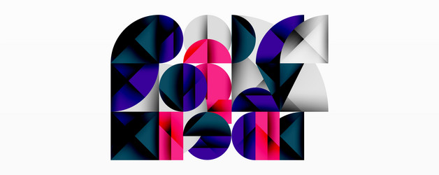 abstract geometric composition circles triangles vector image