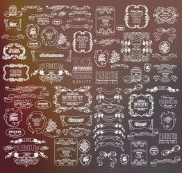 Calligraphic floral design elements Royalty Free Vector