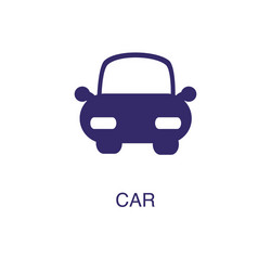 car element in flat simple style on white vector image