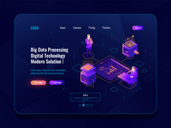 Data visualization concept isometric banner vector