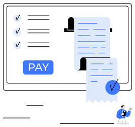 digital payment confirmation with receipts vector image