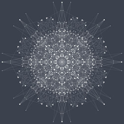 fractal element with compounds lines and dots big vector image