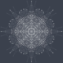 Fractal element with compounds lines and dots big vector