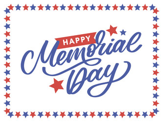 happy memorial day - stars and stripes letter vector