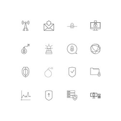 internet security simple linear icons set vector image