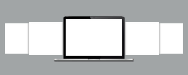 Laptop with Wireframe Mockup vector image