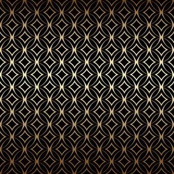 Linear gold art deco simple seamless pattern vector