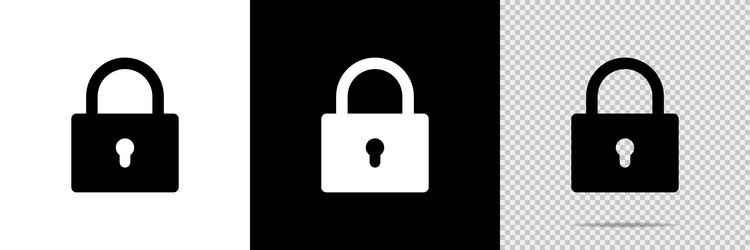 lock icon security symbol web button design vector image