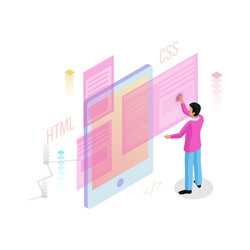 programming isometric concept vector image