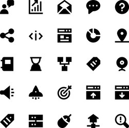 seo web optimization icons 3 vector image