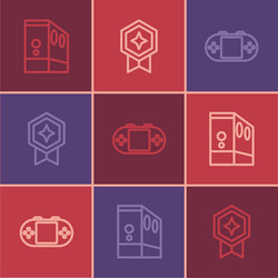 set line case of computer portable video game vector image