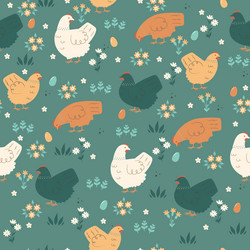 Spring Chickens Pattern vector image