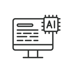 text ai icon in line design generator vector image