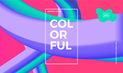 abstract design template with 3d flow shapes vector image