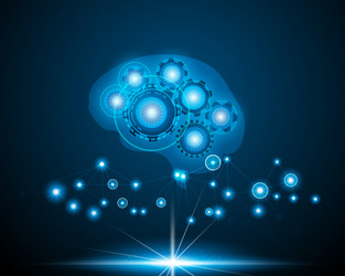 AI Robot Brain Network vector image