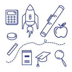 back to school element icon vector image