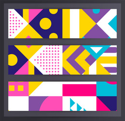 horizontal banner set collection with various vector image