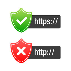 http and https protocols on shield vector image