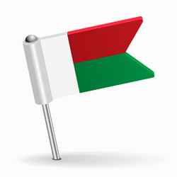Madagascar Flag Map Pointer vector image