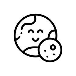 moon icon thin linear style design isolated vector image