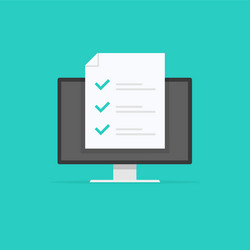 online form survey monitor with showing long quiz vector image