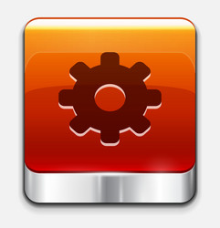 red glossy settings button icon vector image