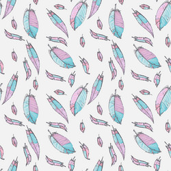 seamless pattern with feathers vector image