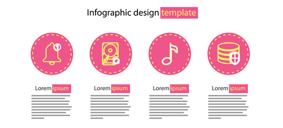 set line music note tone database protection vector image