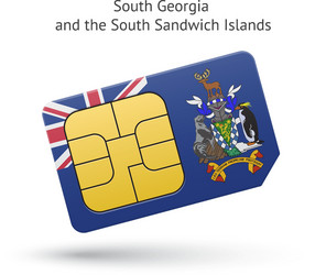 South georgia and sandwich islands phone sim card vector