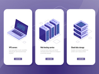 web hosting service isometric icon vps server vector