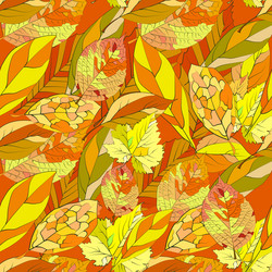 a repeating pattern with autumn leaves suitable vector image