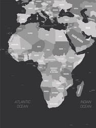 africa map - grey colored on dark background high vector