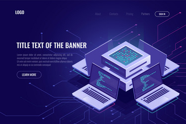 artificial intelligence isometric abstract banner vector