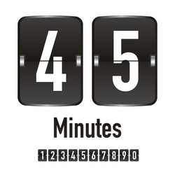 coutdown timer flip board of minutes vector image