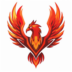 Fire bird phoenix esport logotype sticker Vector Image