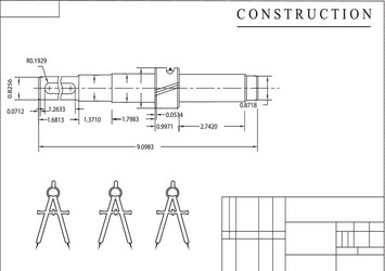 Machine-building drawings on a white background vector