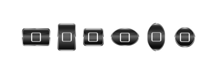 set 10 buttons with stop symbol for media vector image