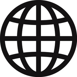 World grid sphere icon globe linear symbol Vector Image