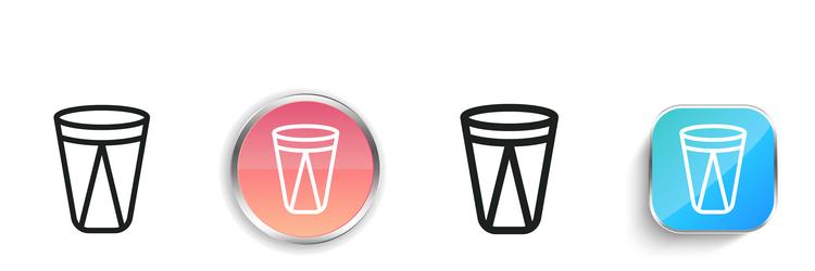 drum icon thin linear regular and button style vector image