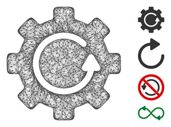 gear rotation web mesh vector image