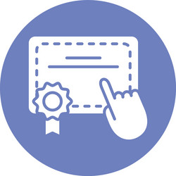 graduation certificate with hand cursor block vector image